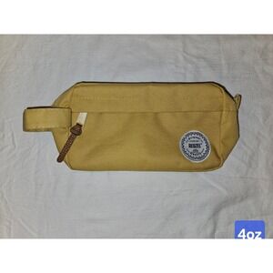 Reuzel Mustard Yellow Canvas Toiletry Bag Travel Grooming Pouch Logo